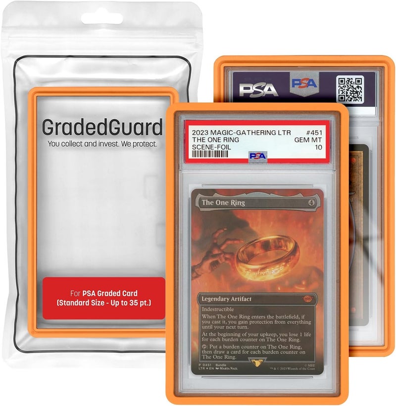 GradedGuard Graded Card Guard Case for Standard PSA Slab Case | Multiple Colors | Soft Touch Matte Finish | Stackable | Made to Fit PSA | Solid TPU and PC Design. (Orange) - Image 1
